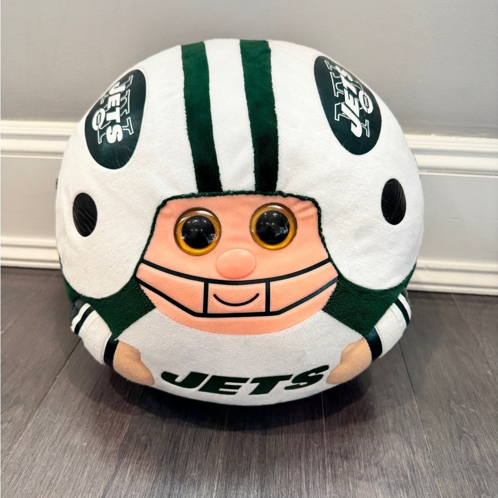 NFL NY Jets Plush Player Face Stuffed Plush Toy - Green and White Football